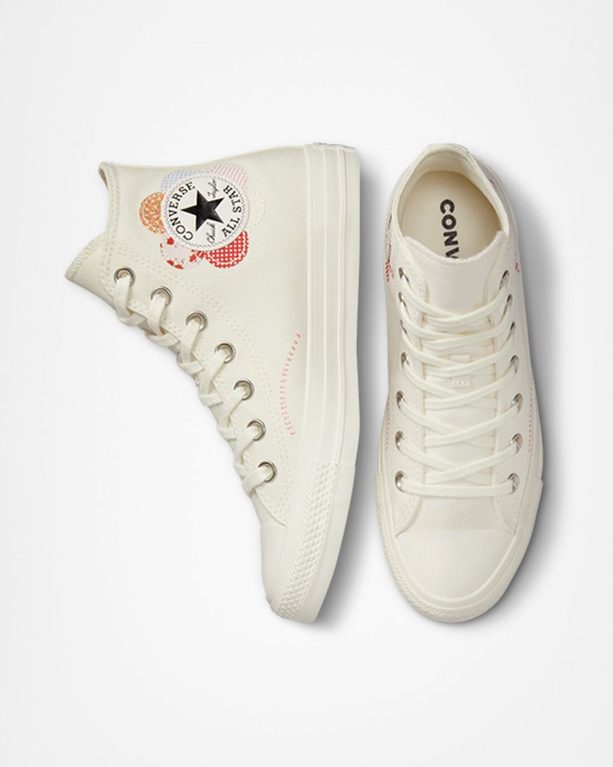Women's Converse Chuck Taylor All Star Crafted Patchwork High Top Shoes Beige / Orange Pink / Black | AU 409ECG
